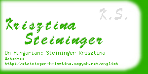 krisztina steininger business card
